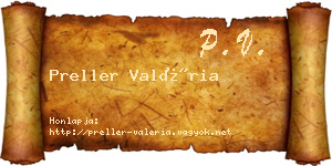 Preller Valéria névjegykártya